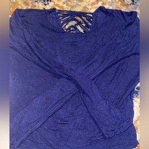 Blue long sleeve with a open back